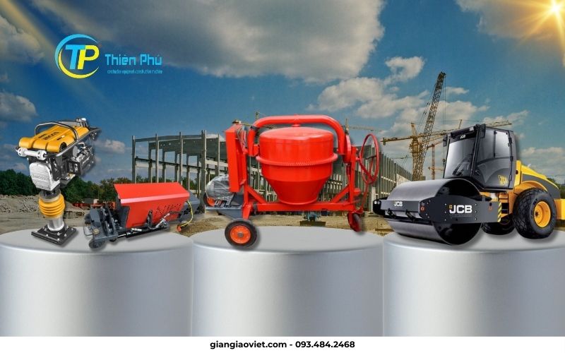 sửa máy đầm, máy uốn sắt, máy trộn bê tông, xe lu