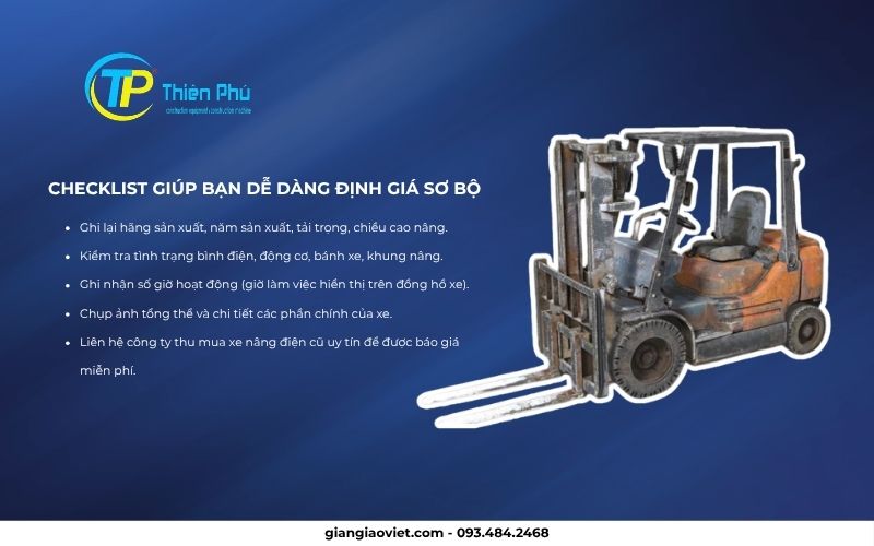 định giá xe nâng điện cũ