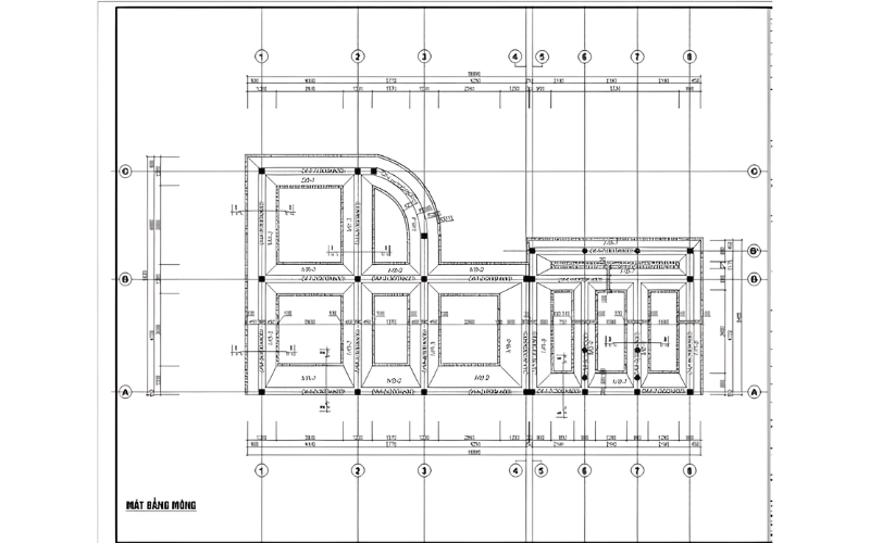 Bản vẽ thiết kế móng băng cơ bản
